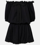 Patou Tie-neck cotton faille minidress