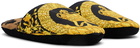 Versace Underwear Black & Yellow 'I Heart Baroque' Slippers