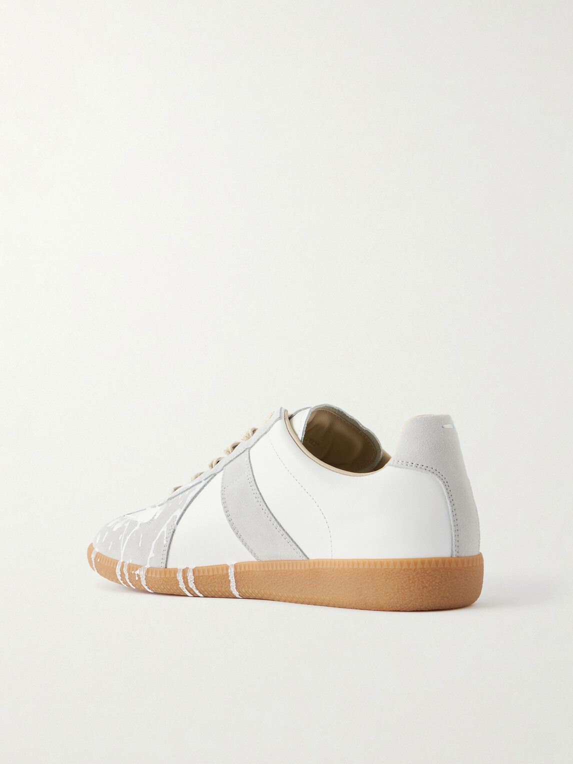 Maison Margiela - Replica Paint-Splattered Leather Sneakers - White