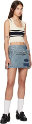 AMBUSH Blue Denim Pleats Miniskirt