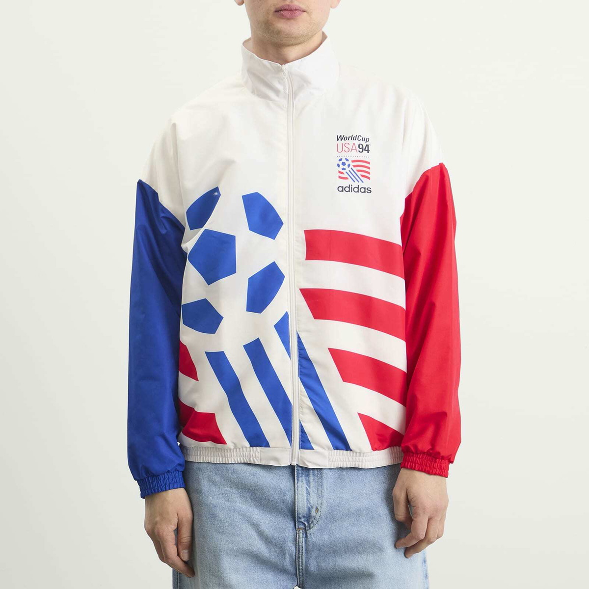 Adidas Men's Graphic Woven Track Top in Cloud White