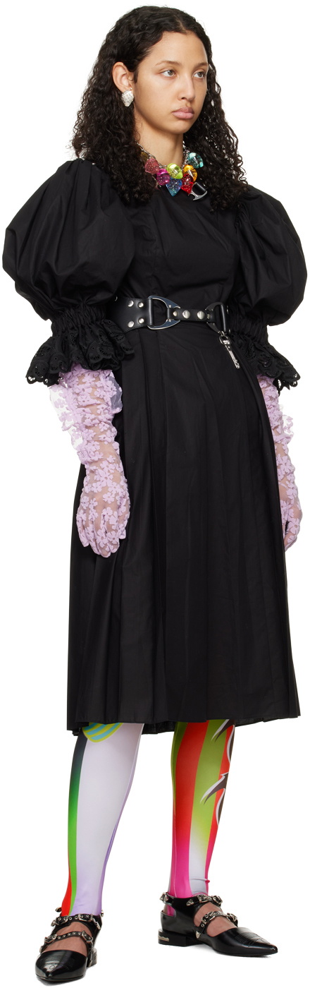 ワンピース CHOPOVA LOWENA HENLIS KILT DRESS 2024SS Chopova Lowena Black Henlis Kilt Midi Dress Chopova Lowena