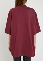 The Attico Logo-embroidered Cotton T-shirt Burgundy