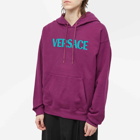 Versace Men's Logo Applique Popover Hoody in Plum
