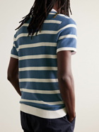 Onia - Striped Cotton Polo Shirt - Blue