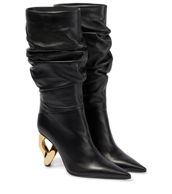 Photo: JW Anderson - Chain Heel leather knee-high boots