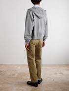 Auralee - Product Dyed Pima Cotton Zip-Up Hoodie - Gray