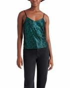 Steve Madden Hide And Sequin Top in Teal