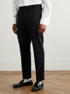 Balmain - Straight-Leg Cropped Wool-Twill Trousers - Black