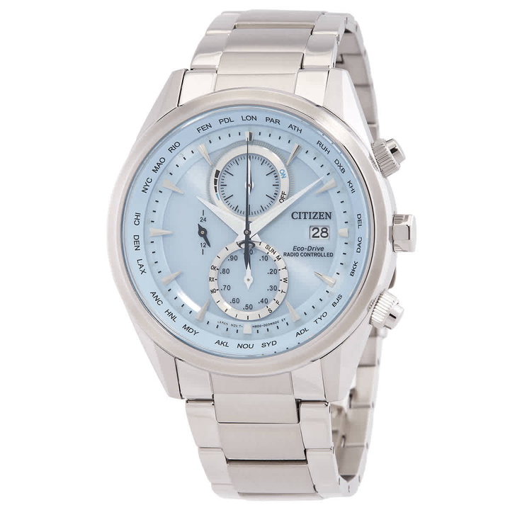 Photo: Citizen Perpetual World Time Chronograph Blue Dial Mens Watch AT8260-85M