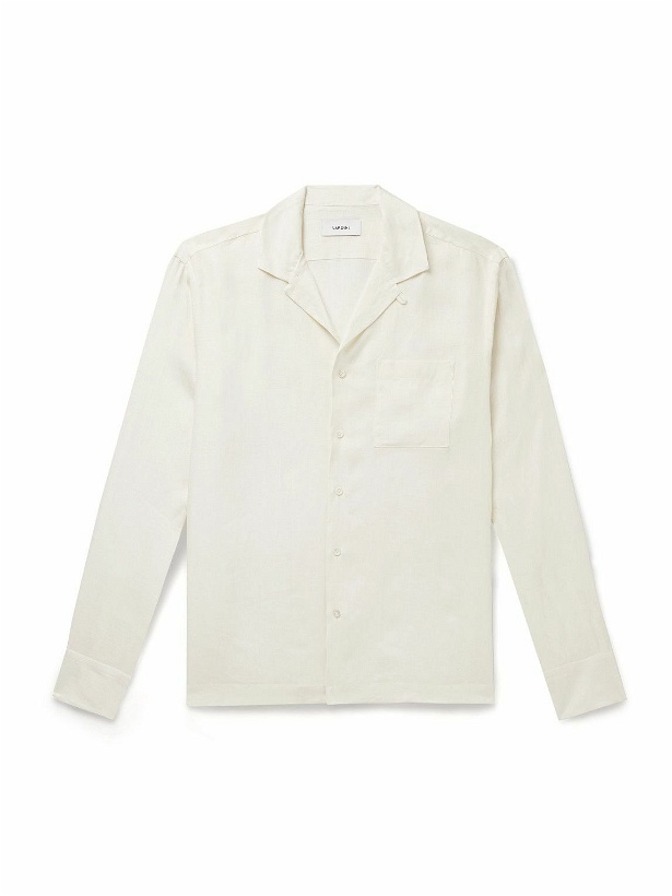 Photo: Lardini - Convertible-Collar Linen Shirt - Neutrals