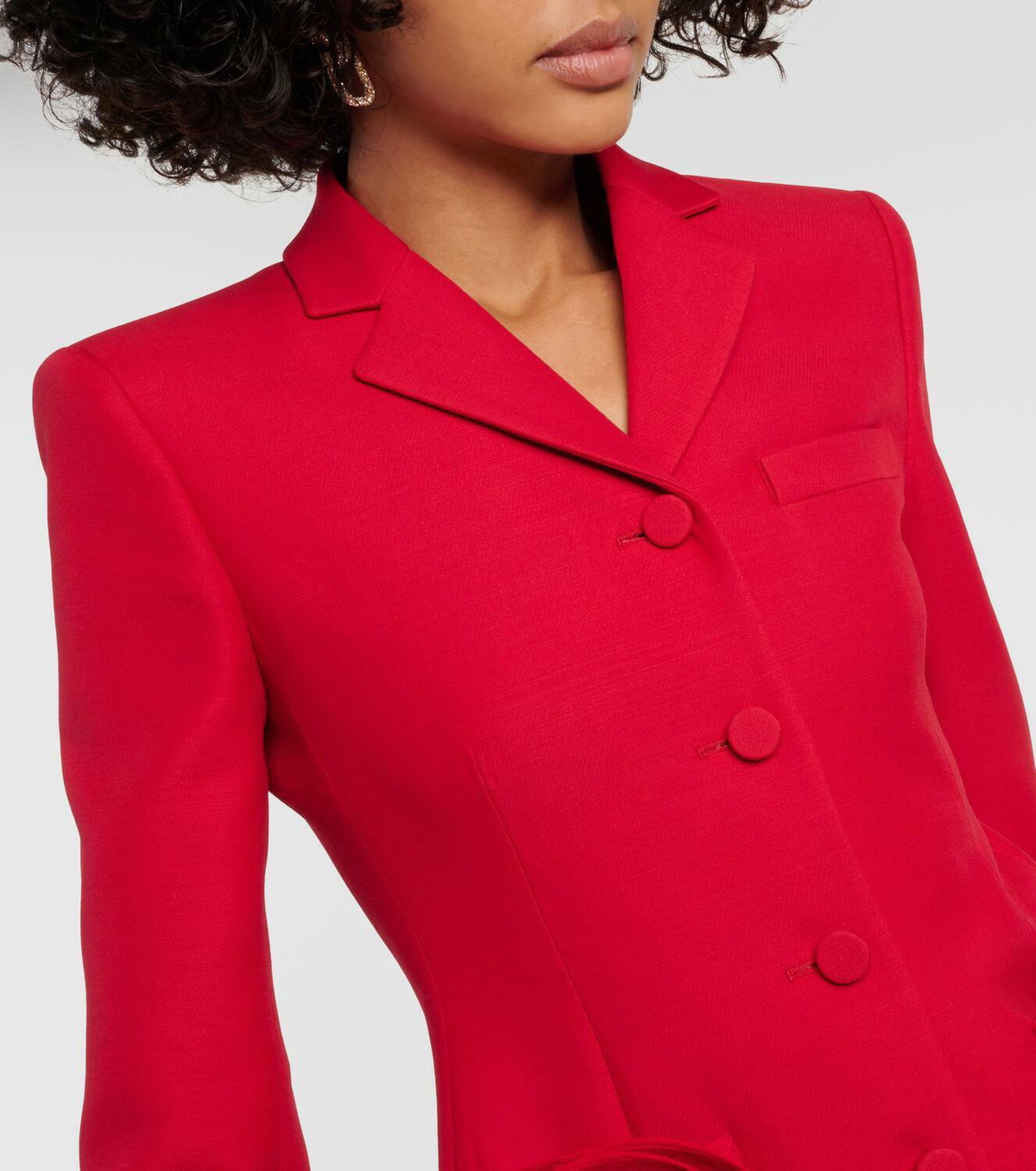 Valentino Floral-appliqué wool and silk blazer Valentino
