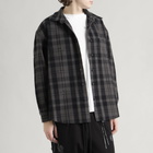MASTERMIND WORLD Men's Damaged Reversible Plaid Shirt in Black