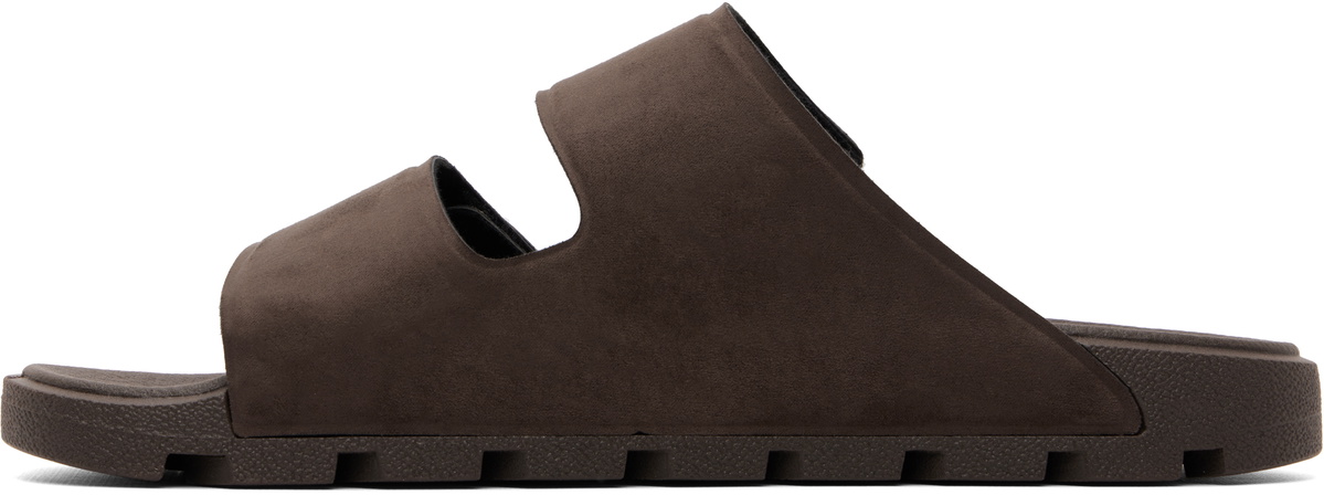 Hugo Brown Faux-Suede Logo Detailing Sandals