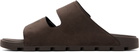 Hugo Brown Faux-Suede Logo Detailing Sandals