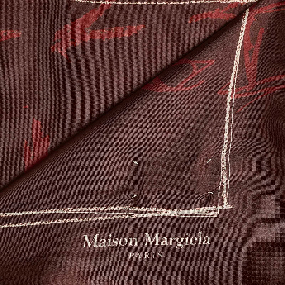 Maison Margiela Women's Number Scarf in Burgundy 