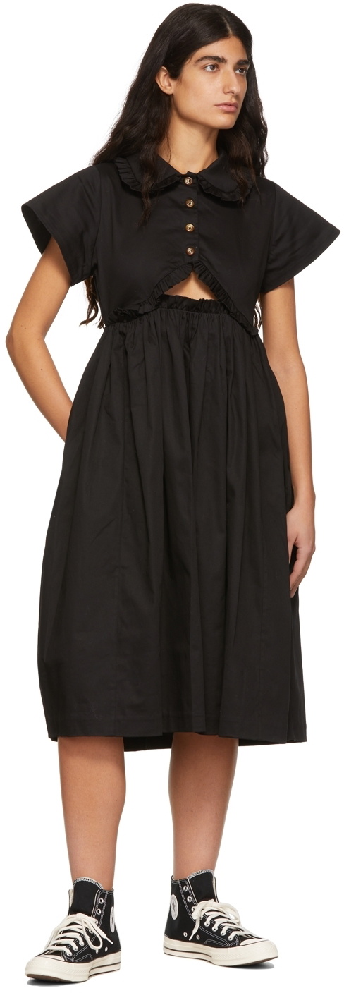 Kika Vargas Black Mabel Midi Dress