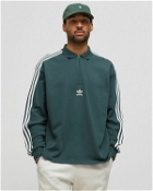 Adidas 3 Stripes L/S Polo Green - Mens - Polos|Half Zips