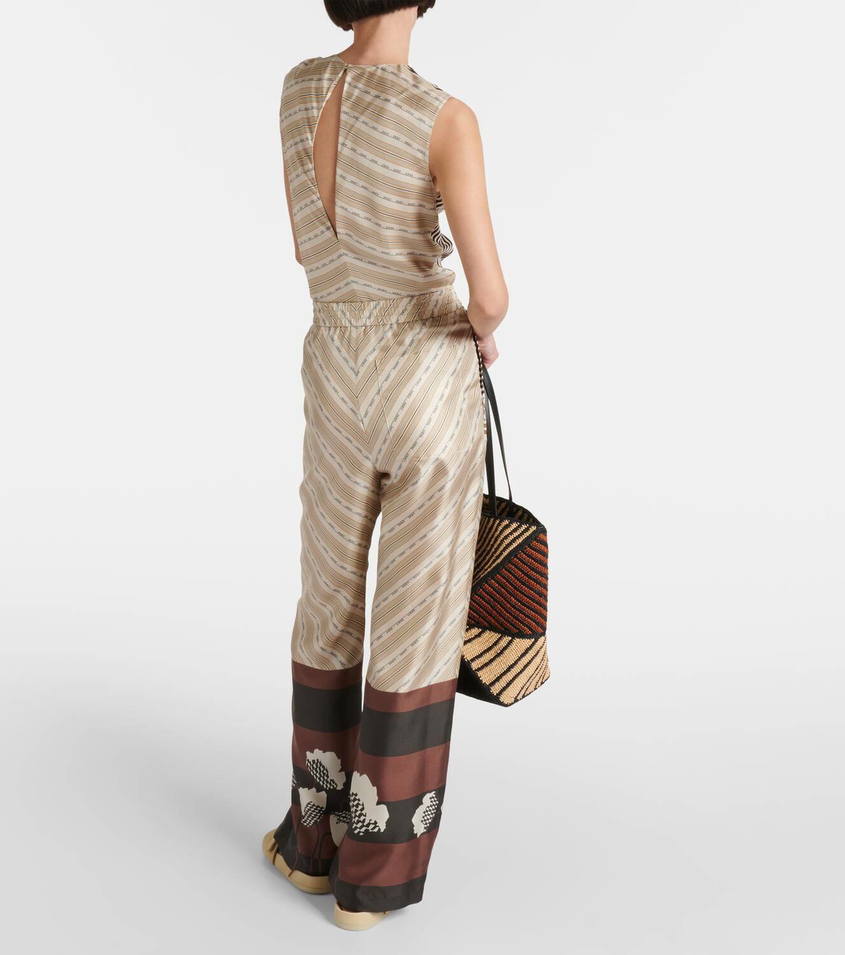【送料&関税込】Loewe Printed Viscose Pant Trousers in viscose blend Black - LOEWE