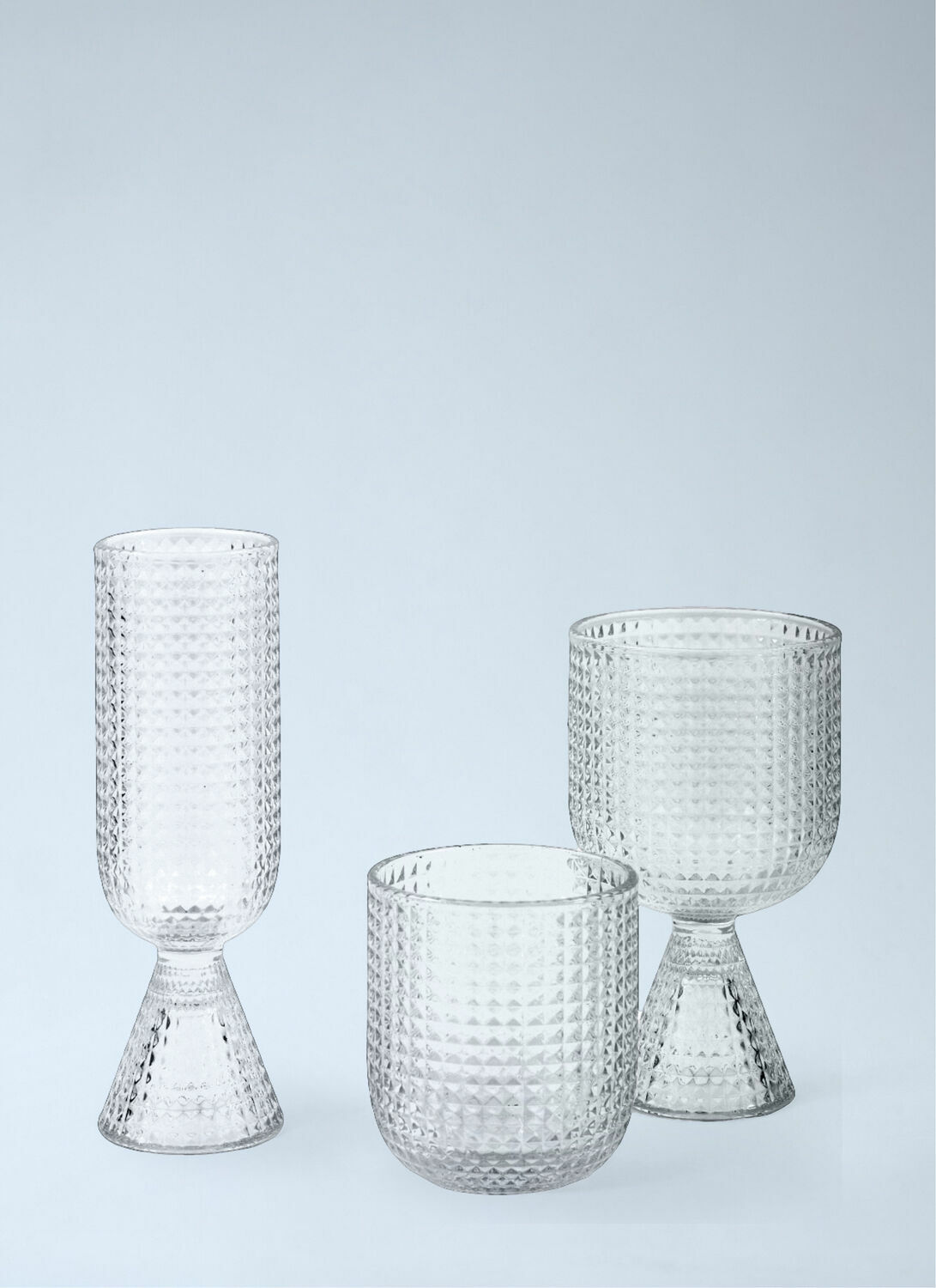 POLSPOTTEN Textured Glass Flute Set