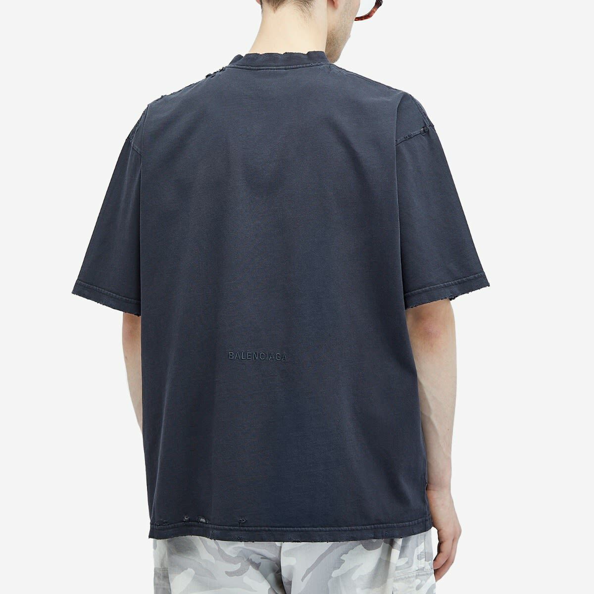 Balenciaga Men's Paris T Shirt in Faded Black Balenciaga