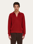 Ferragamo Mens Knitted polo top in Red