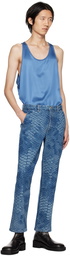 MM6 Maison Margiela Blue Snakeskin Jeans