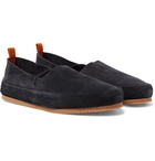 Mulo - Collapsible-Heel Suede Espadrilles - Dark gray