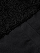 Neighborhood - Logo-Embroidered Fleece Half-Zip Hooded Jacket - Black