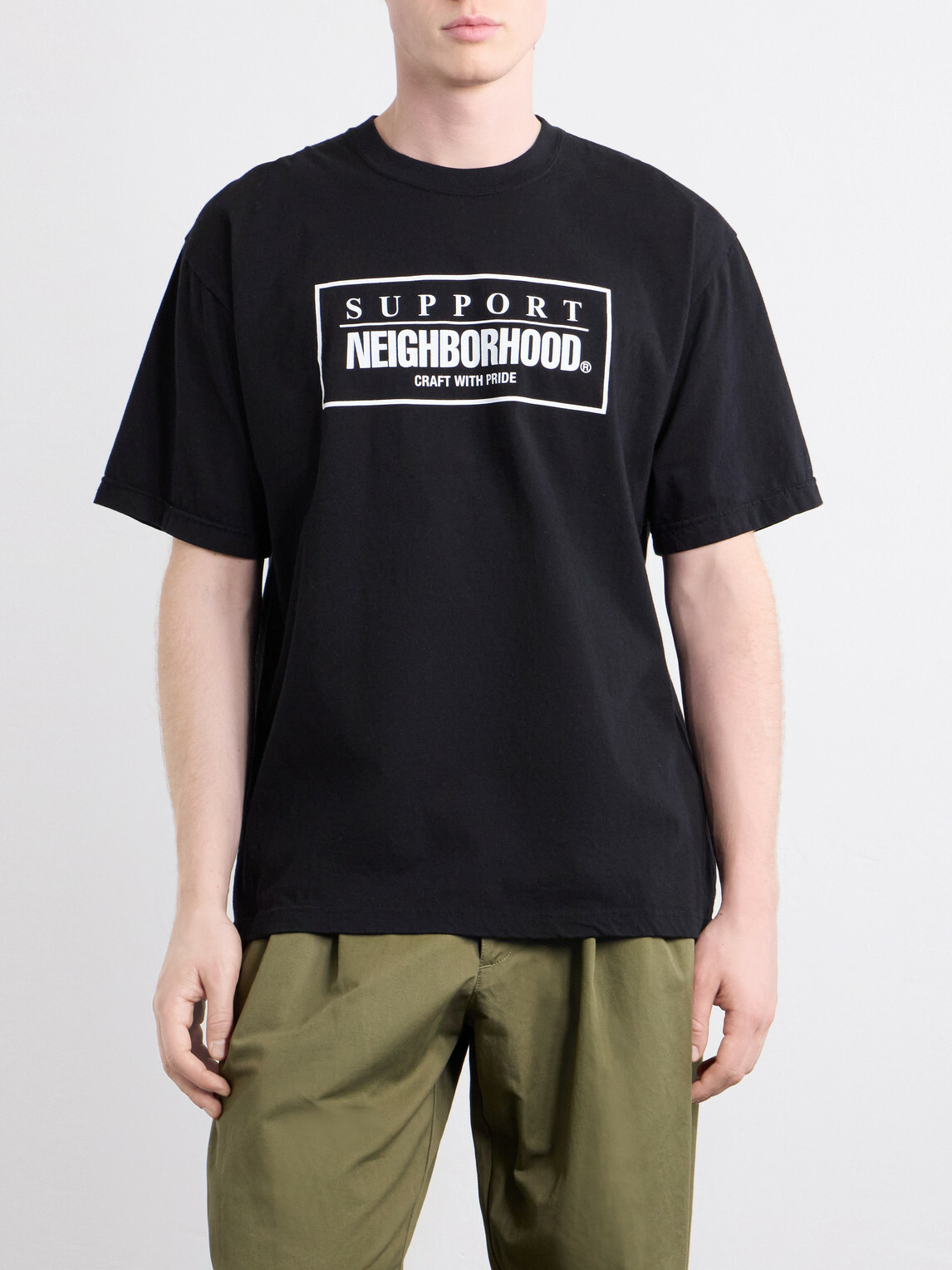 Neighborhood - Logo-Print Cotton-Jersey T-Shirt - Black