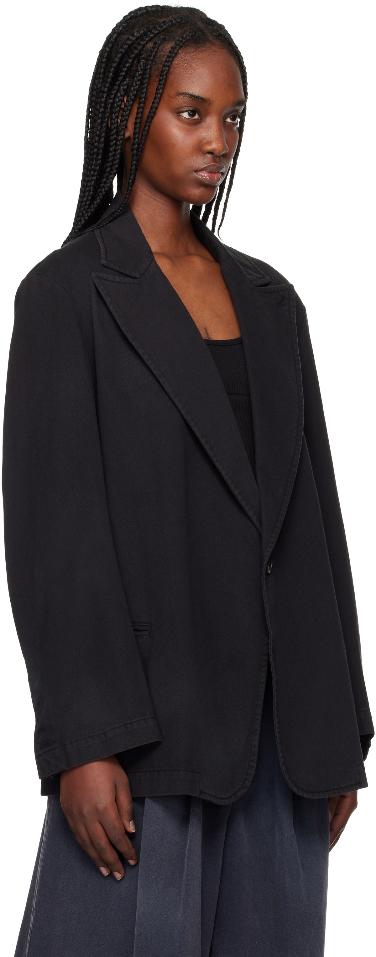 OPEN YY Black Washed Blazer