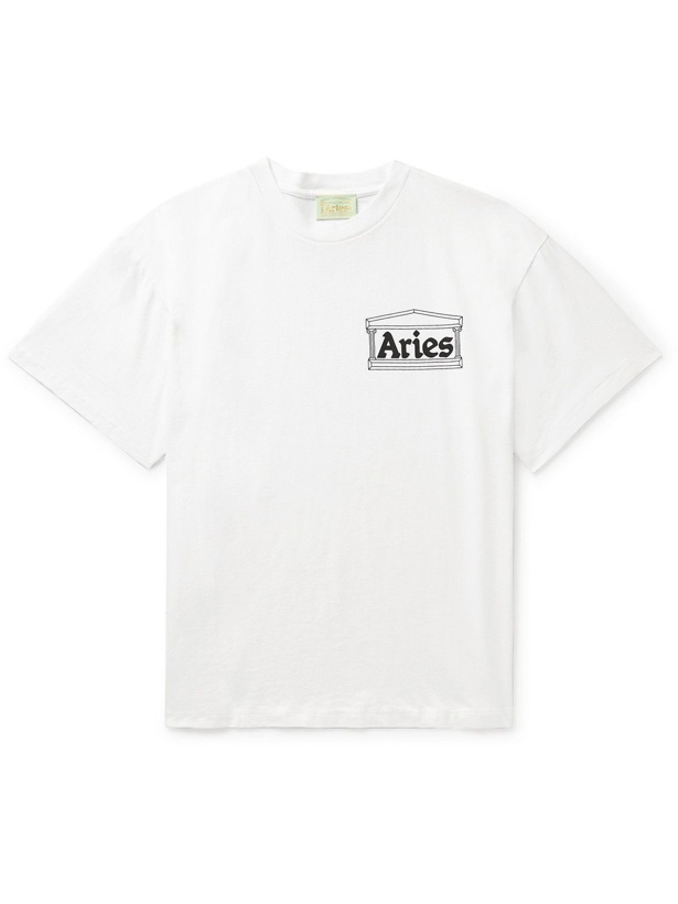 Photo: Aries - Temple Logo-Print Cotton-Jersey T-Shirt - White