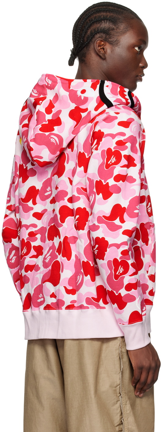 BAPE Pink ABC Camo Shark Hoodie A Bathing Ape