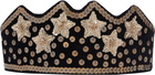 Bode Black Velvet Sequin Crown Headband