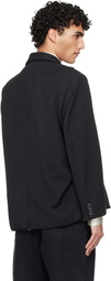 AVAVAV Black Pleated Pinstripe Blazer