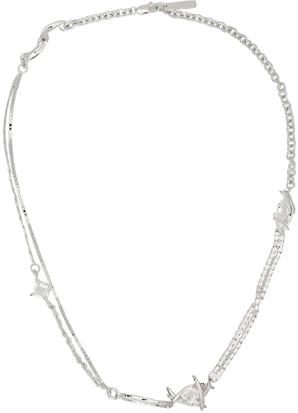 Photo: SWEETLIMEJUICE SSENSE Exclusive Silver Thorn Mixed Chain Necklace