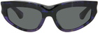 Burberry Purple Check Cat-Eye Sunglasses