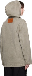 JW Anderson Gray Garment-Dyed Hoodie