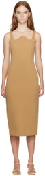 Recto Yellow Signature Curved Neck Midi Dress