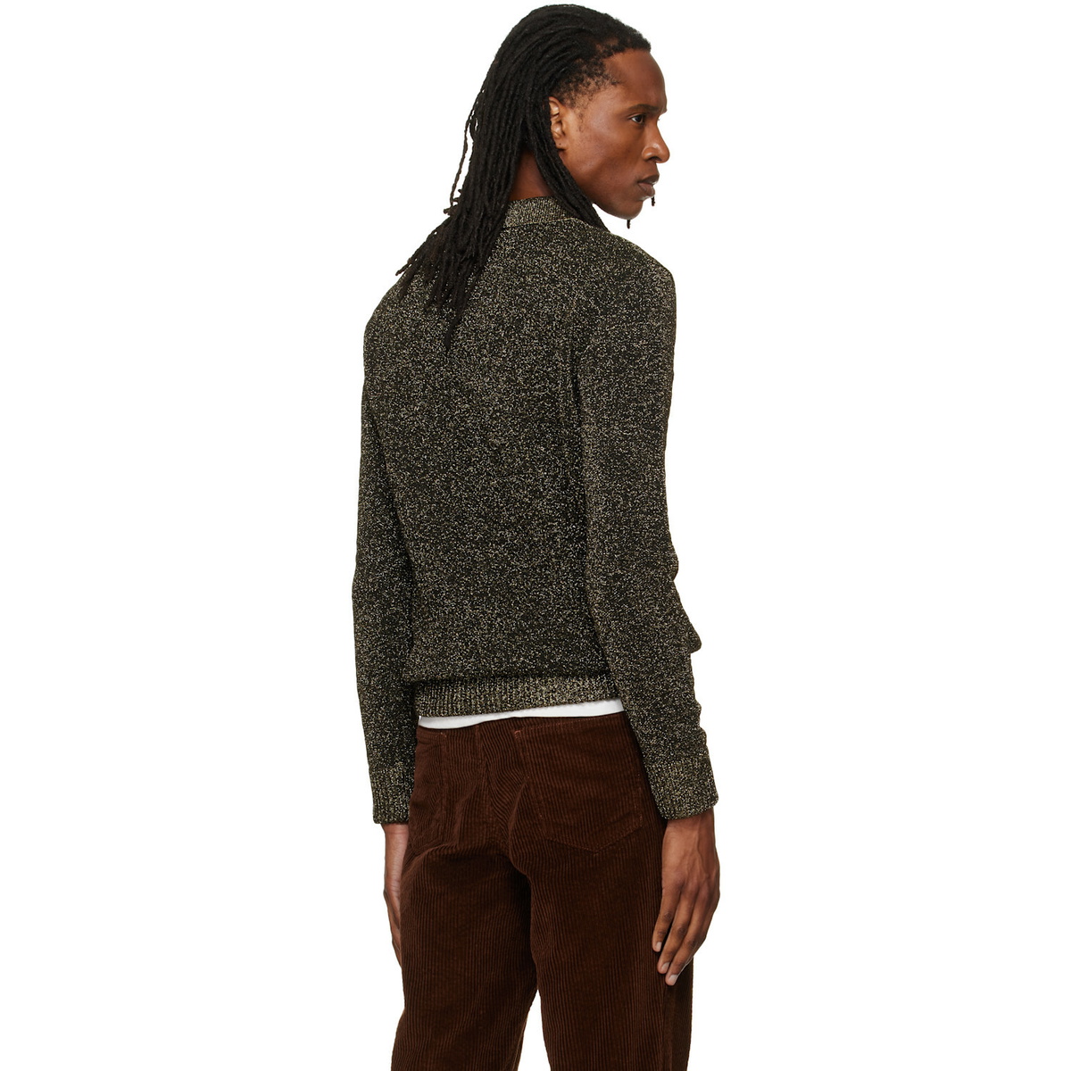 Marni Black Wool Lurex Detailing Polo