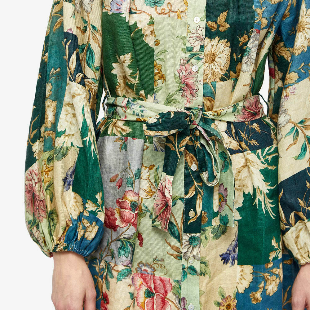 alemais loretta shirt dress Alemais Loretta Patchwork Shirtdress In Sage Floral Size 16