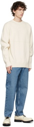 Tom Wood Off-White Wool Round Neck Knit Sweater