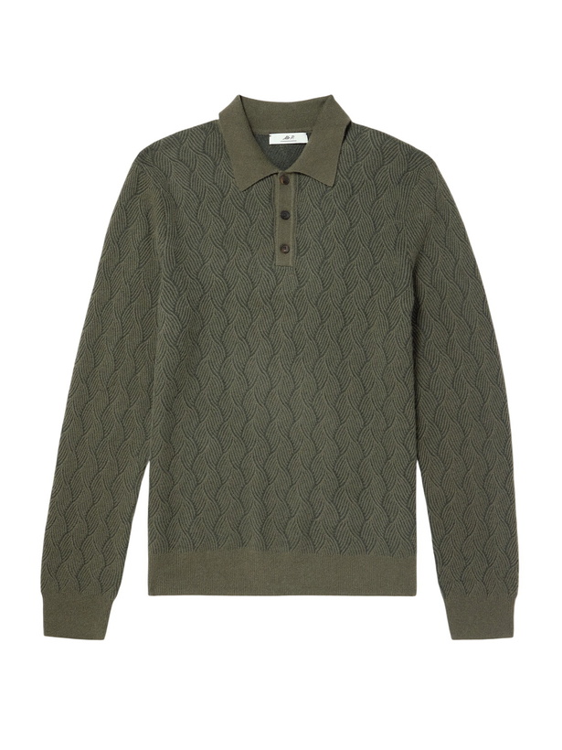 Photo: Mr P. - Knitted Wool and Cashmere-Blend Sweater - Green