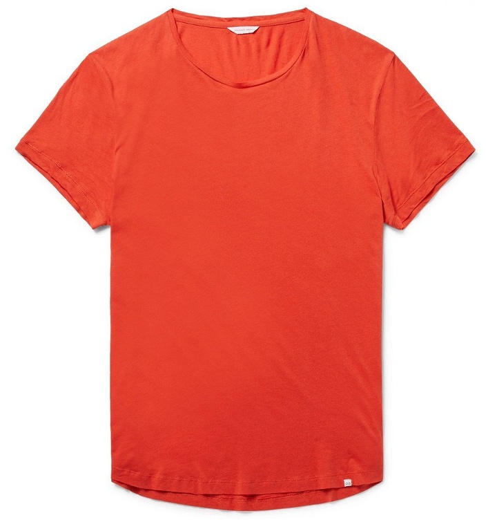 Photo: Orlebar Brown - OB-T Slim-Fit Cotton-Jersey T-Shirt - Men - Orange