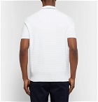 Tod's - Contrast-Tipped Basketweave Stretch-Cotton Polo Shirt - Men - White