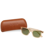 Garrett Leight Calabar Sunglasses in Champage/Flat Pure Green