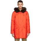 Yves Salomon - Army Red Down and Fur Technical Coat