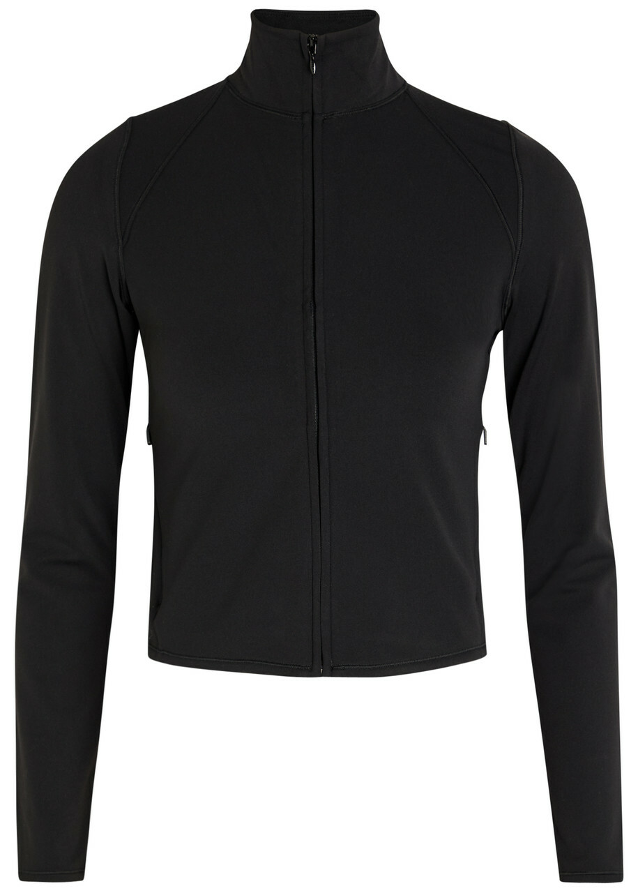 Vuori All The Feels zip up Stretch-jersey top Black