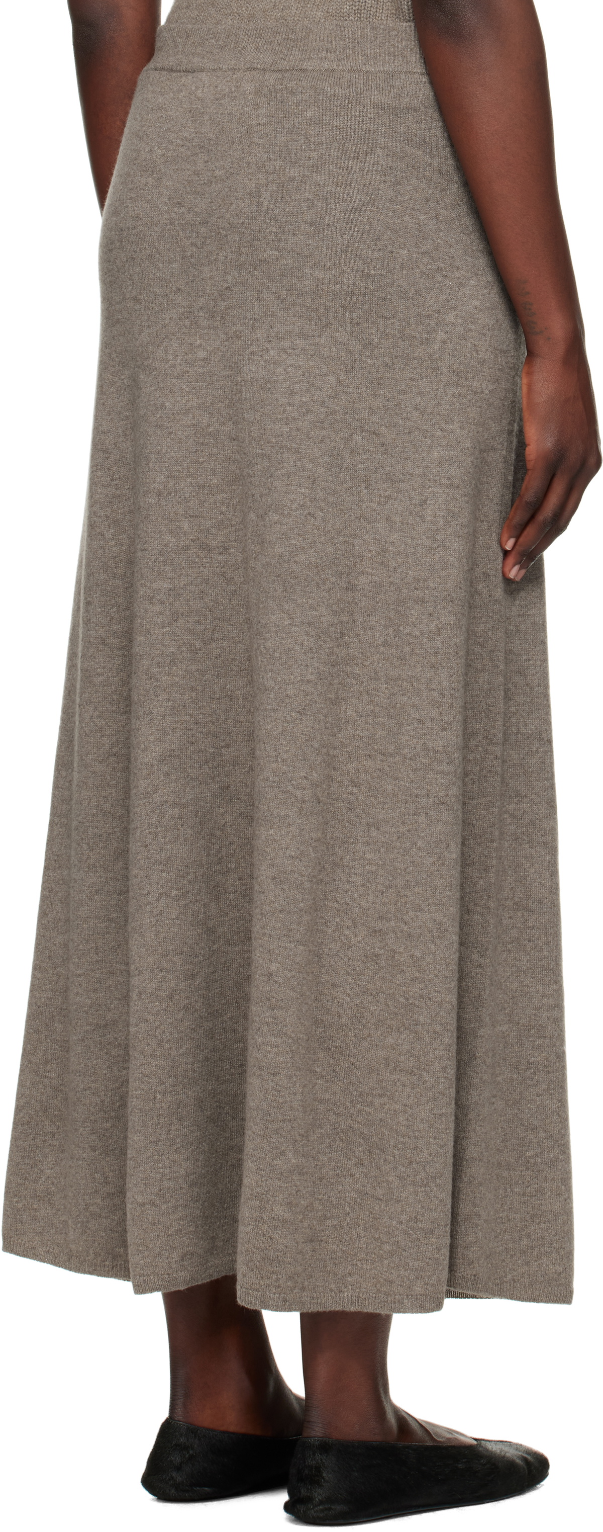 LISA YANG Taupe Dolly Maxi Skirt
