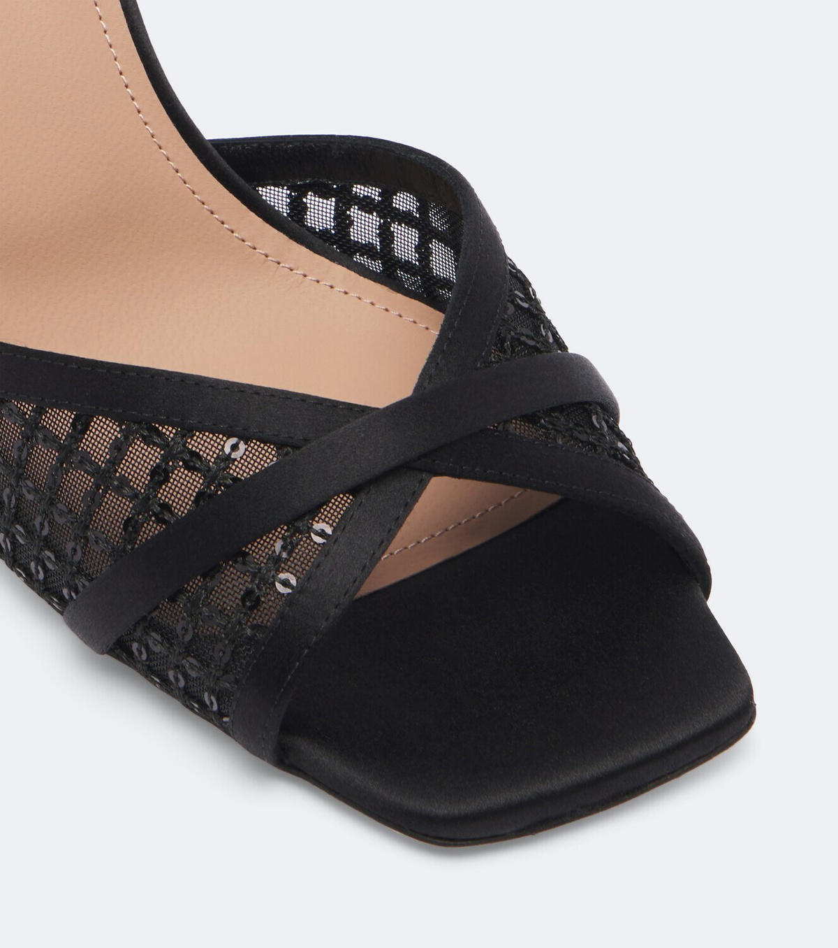 Malone Souliers Perla satin and mesh mules